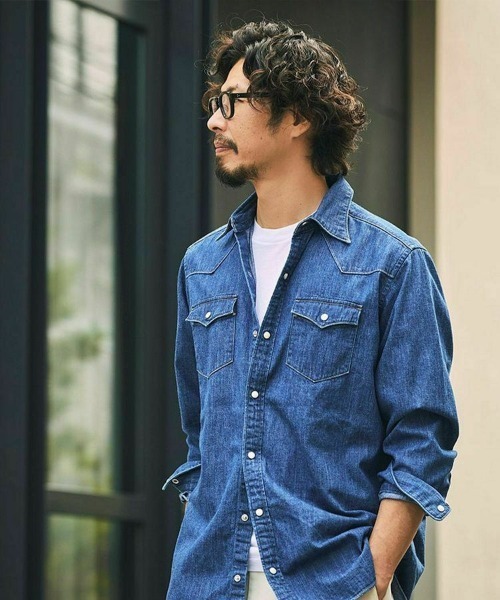 BRITISH MADE(ブリティッシュメイド)の「デニムシャツ/リバプール(MEN)(シャツ/ブラウス・メンズ・ブルー・SMALL/MEDIUM/LARGE)」の13枚目の写真