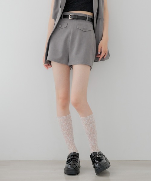 Heather(ヘザー)の「ベルト付きコンパクトショートパンツ 999568(その他パンツ・レディース・ドット/ブラック/グレー・S/M)」の1枚目の写真