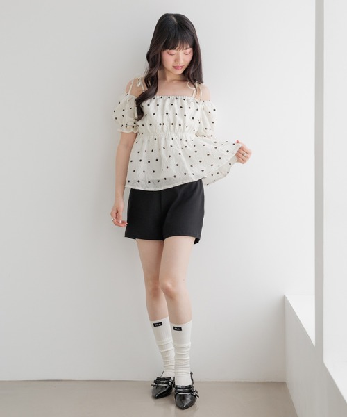 Heather(ヘザー)の「ベルト付きコンパクトショートパンツ 999568(その他パンツ・レディース・ドット/ブラック/グレー・S/M)」の6枚目の写真