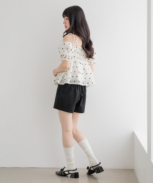 Heather(ヘザー)の「ベルト付きコンパクトショートパンツ 999568(その他パンツ・レディース・ドット/ブラック/グレー・S/M)」の8枚目の写真