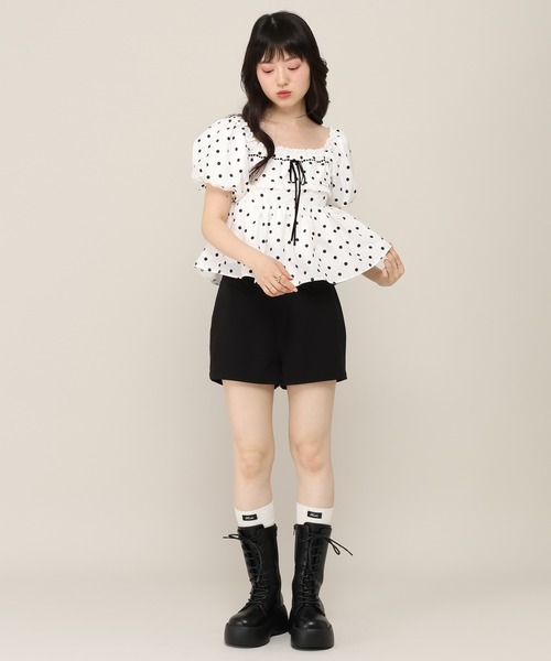 Heather(ヘザー)の「ベルト付きコンパクトショートパンツ 999568(その他パンツ・レディース・ドット/ブラック/グレー・S/M)」の17枚目の写真