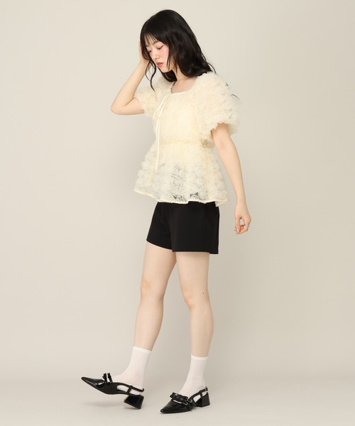 Heather(ヘザー)の「ベルト付きコンパクトショートパンツ 999568(その他パンツ・レディース・ドット/ブラック/グレー・S/M)」の10枚目の写真