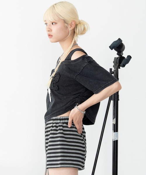 WEGO(ウィゴー)の「WEGO/【26年春夏新作】タンクレイヤードドロストショートT(Tシャツ/カットソー・レディース・スミクロ/ホワイト・FREE)」の14枚目の写真