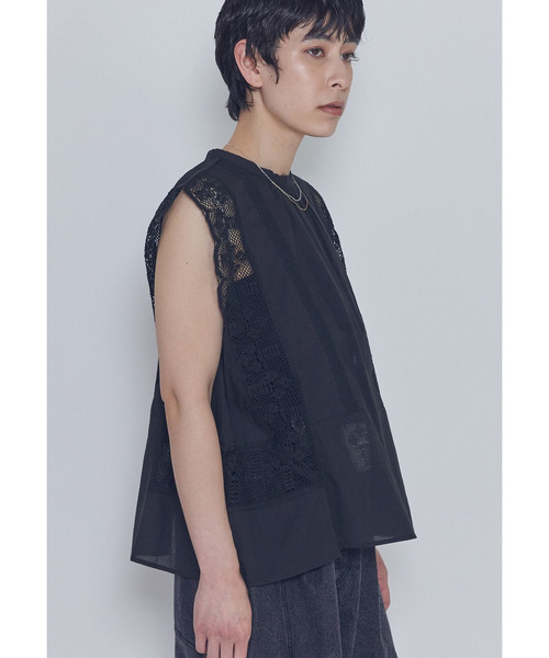 normment(ノーメント)の「【WEB限定】<normment(ノーメント)> “MANNY LACE”ノースリーブブラウス(シャツ/ブラウス・レディース・ブラック系その他3・FREE)」の4枚目の写真