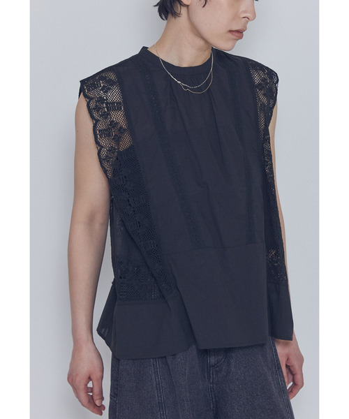 normment(ノーメント)の「【WEB限定】<normment(ノーメント)> “MANNY LACE”ノースリーブブラウス(シャツ/ブラウス・レディース・ブラック系その他3・FREE)」の5枚目の写真