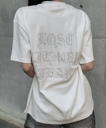 バックレタリングビジューTシャツ