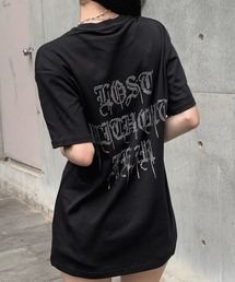 バックレタリングビジューTシャツ