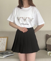 ワンちゃんデザインプリント半袖Tシャツ