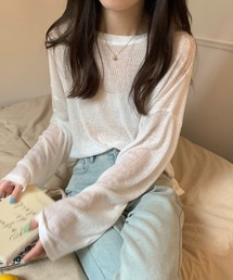 長袖シアーカットソー 【紫外線・冷房対策】