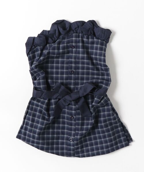 ALLuRing ChaRm(アリュリングチャーム)の「Frill & Strap Checkered Bustier-Style Top / フリル&ストラップチェック柄ビスチェ風トップス(チューブトップ・レディース・ブラック/ネイビー・FREE)」の20枚目の写真