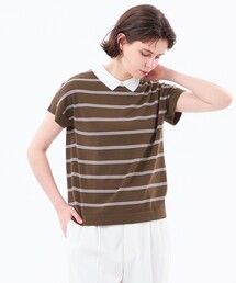 【Bicolor Knit Polo】ボーダー半袖