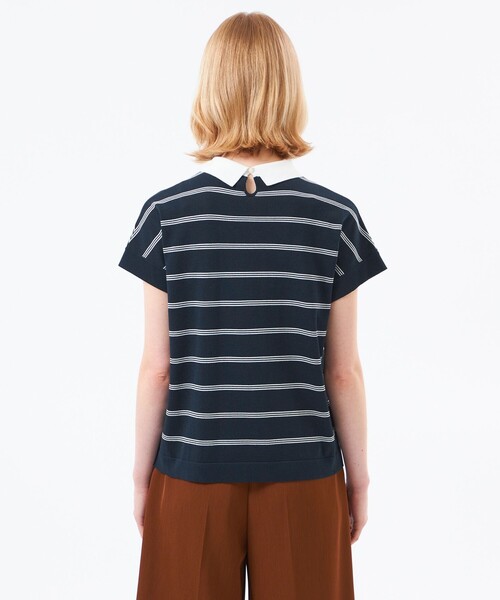 MACKINTOSH PHILOSOPHY(マッキントッシュ フィロソフィー)の「【Bicolor Knit Polo】ボーダー半袖(ニット/セーター・レディース・ブラウン系その他4/ダークネイビー/グレー系その他・38)」の9枚目の写真