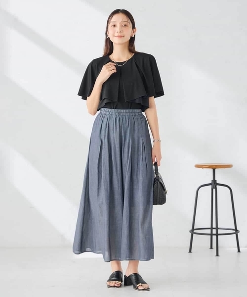 a.v.v(アーヴェヴェ)の「シアーデニムスカンツ(その他パンツ・レディース・ネイビー・38/36/40)」の5枚目の写真