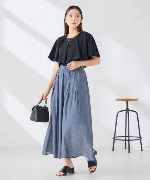 a.v.v(アーヴェヴェ)の「シアーデニムスカンツ(その他パンツ・レディース・ネイビー・38/36/40)」の6枚目の写真