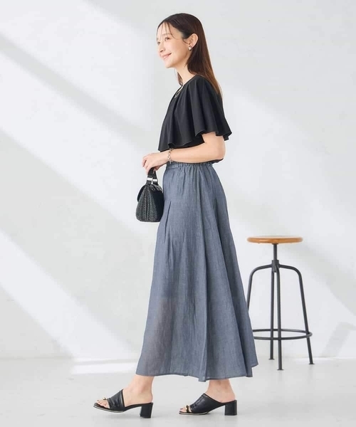 a.v.v(アーヴェヴェ)の「シアーデニムスカンツ(その他パンツ・レディース・ネイビー・38/36/40)」の7枚目の写真