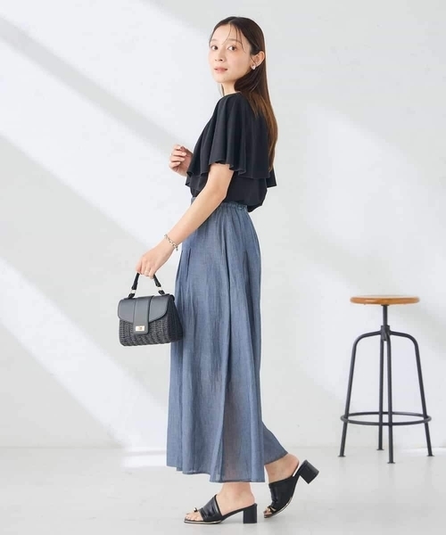 a.v.v(アーヴェヴェ)の「シアーデニムスカンツ(その他パンツ・レディース・ネイビー・38/36/40)」の8枚目の写真