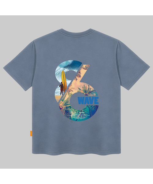 LLAMO(エラモ)の「ウェーブ半袖Tシャツ 男女共用 ビッグサイズ S 4XL(Tシャツ/カットソー・レディース・ダークインディゴブルー/ホワイト/ブラック・SMALL/X-LARGE/4XL/3XL/LARGE/MEDIUM/2XL)」の3枚目の写真