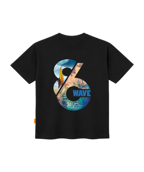 LLAMO(エラモ)の「ウェーブ半袖Tシャツ 男女共用 ビッグサイズ S 4XL(Tシャツ/カットソー・レディース・ダークインディゴブルー/ホワイト/ブラック・SMALL/X-LARGE/4XL/3XL/LARGE/MEDIUM/2XL)」の4枚目の写真