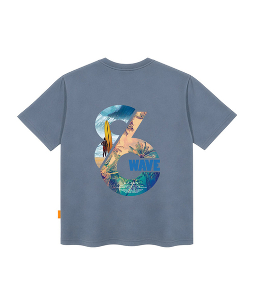 LLAMO(エラモ)の「ウェーブ半袖Tシャツ 男女共用 ビッグサイズ S 4XL(Tシャツ/カットソー・レディース・ダークインディゴブルー/ホワイト/ブラック・SMALL/X-LARGE/4XL/3XL/LARGE/MEDIUM/2XL)」の5枚目の写真