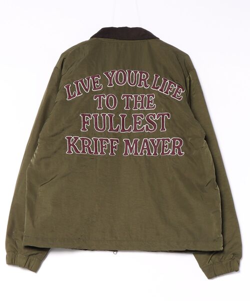 KRIFF MAYER(クリフメイヤー)の「刺繍コーチJK(ナイロンジャケット・メンズ・サンドベージュ/ブラック/オリーブ・X-LARGE/LARGE/MEDIUM)」の4枚目の写真
