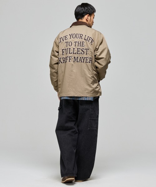 KRIFF MAYER(クリフメイヤー)の「刺繍コーチJK(ナイロンジャケット・メンズ・サンドベージュ/ブラック/オリーブ・X-LARGE/LARGE/MEDIUM)」の11枚目の写真