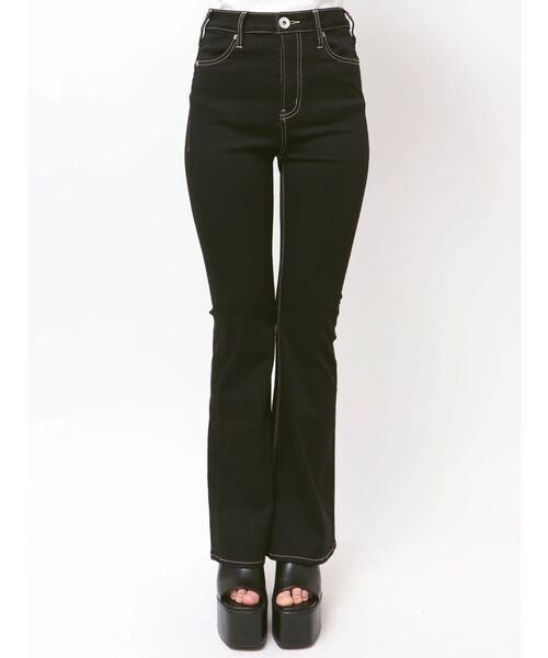 GYDA（ジェイダ）の「ハイウエストワンウォッシュフレアパンツ（デニムパンツ・レディース・ブラック・X-SMALL/XX-SMALL）」の13枚目の写真
