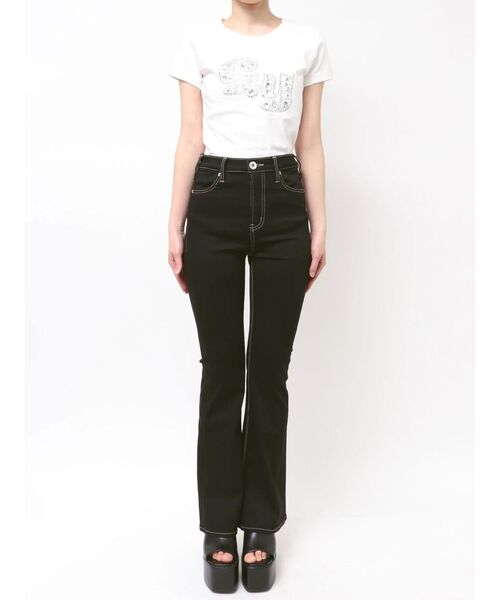 GYDA（ジェイダ）の「ハイウエストワンウォッシュフレアパンツ（デニムパンツ・レディース・ブラック・X-SMALL/XX-SMALL）」の21枚目の写真