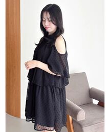 【WEB限定】ボリュームティアードミニワンピース