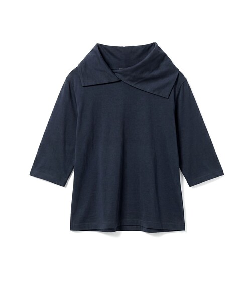 mizuiroind(ミズイロインド)の「mizuiro ind ドレープカラープルオーバー(Tシャツ/カットソー・レディース・ブラック/オフホワイト/ネイビー/ブルー・FREE)」の3枚目の写真