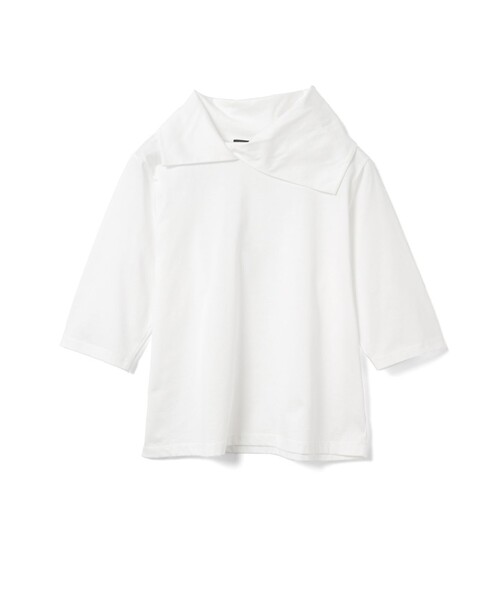 mizuiroind(ミズイロインド)の「mizuiro ind ドレープカラープルオーバー(Tシャツ/カットソー・レディース・ブラック/オフホワイト/ネイビー/ブルー・FREE)」の7枚目の写真