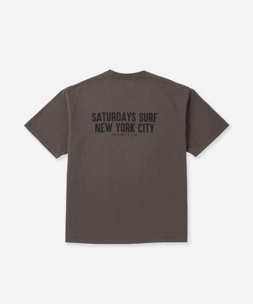 Saturdays NYC(サタデーズ ニューヨークシティ )の「Saturdays Heritage Relaxed SS Tee(Tシャツ/カットソー・メンズ・キナリ/チャコールグレー/イエロー・M/L/XL/S)」の1枚目の写真