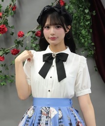 ローズリボンブローチブラウス