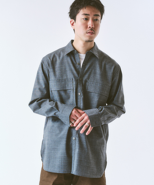 417 EDIFICE（フォーワンセブンエディフィス）の「COLON / コロン 417別注 W-POCKET シャツ TW Tropical（シャツ/ブラウス・メンズ・チャコールグレー・5/3/1）」の6枚目の写真