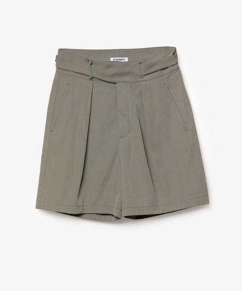 ATTACHMENT(アタッチメント)の「CO/NY WEATHER GURKHA SHORTS(デニムパンツ・メンズ・カーキ/ベージュ/ブラック・2/1/3/4)」の1枚目の写真