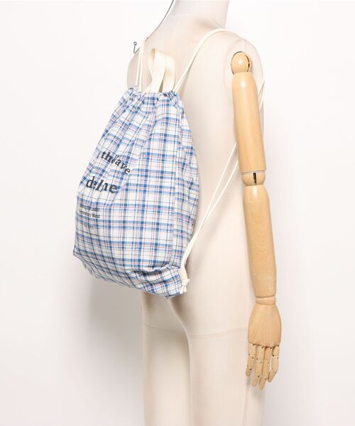 RIKKA FEMME（リッカファム）の「RIKKA FEMME/リッカファム チェックロゴナップサック バック RFA6F-0101（エコバッグ/サブバッグ・レディース・アイボリー/レッド/ベージュ/ネイビー・ONE）」の8枚目の写真