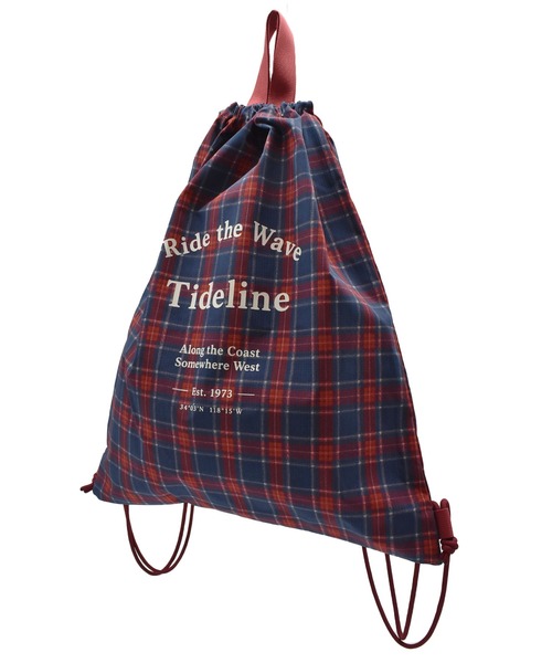 RIKKA FEMME（リッカファム）の「RIKKA FEMME/リッカファム チェックロゴナップサック バック RFA6F-0101（エコバッグ/サブバッグ・レディース・アイボリー/レッド/ベージュ/ネイビー・ONE）」の4枚目の写真