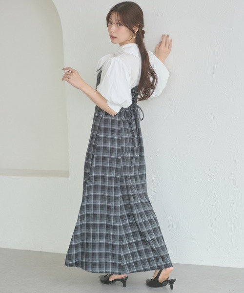 Ambre Neige(アンブルネージュ)の「bow tie lace up docking dress / ボウタイレースアップドッキングワンピース(ワンピース・レディース・ベージュ/ブラック系その他/ダークブラウン・FREE)」の11枚目の写真