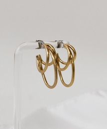 【LA MUE】ニッケルフリー マット メタル フープ ピアス