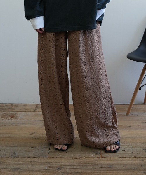 レースワイドパンツ（その他パンツ）｜Kotoe（コトエ）のファッション