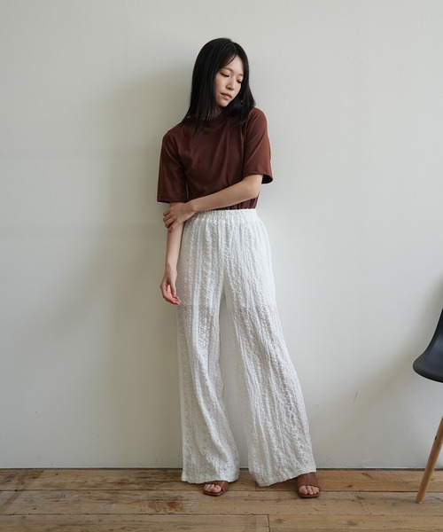 Kotoe(コトエ)の「レースワイドパンツ(その他パンツ・レディース・モカ/ブラック/ホワイト・FREE)」の6枚目の写真