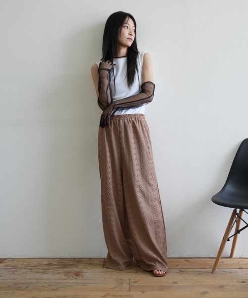 Kotoe(コトエ)の「レースワイドパンツ(その他パンツ・レディース・モカ/ブラック/ホワイト・FREE)」の9枚目の写真