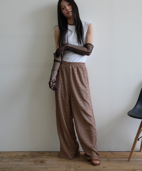 Kotoe(コトエ)の「レースワイドパンツ(その他パンツ・レディース・モカ/ブラック/ホワイト・FREE)」の10枚目の写真