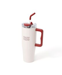 Francfranc（フランフラン）の「大型ステンレスマグ ストライプ 1100ml ピンク（グラス/マグカップ/タンブラー）」