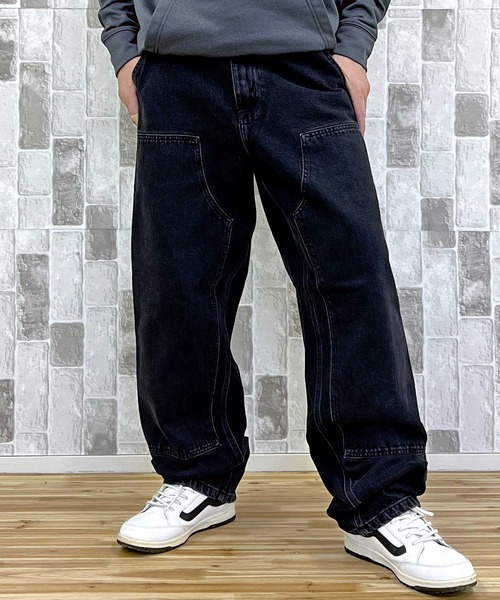 Carhartt WIP(カーハートダブリューアイピー)の「WIP ワイドシルエット ストーンウォッシュ ダブルニーパンツ Double Knee Pant stone washed(デニムパンツ・メンズ・ブルー系7/ブラック系3・32/30/36/34)」の20枚目の写真