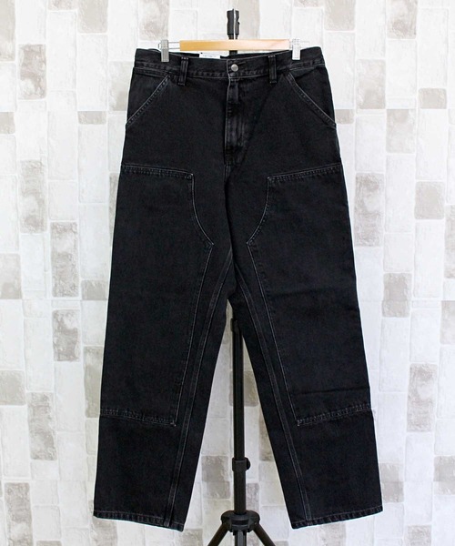 Carhartt WIP(カーハートダブリューアイピー)の「WIP ワイドシルエット ストーンウォッシュ ダブルニーパンツ Double Knee Pant stone washed(デニムパンツ・メンズ・ブルー系7/ブラック系3・32/30/36/34)」の3枚目の写真