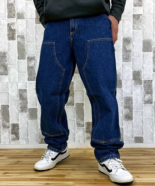 Carhartt WIP(カーハートダブリューアイピー)の「WIP ワイドシルエット ストーンウォッシュ ダブルニーパンツ Double Knee Pant stone washed(デニムパンツ・メンズ・ブルー系7/ブラック系3・32/30/36/34)」の5枚目の写真