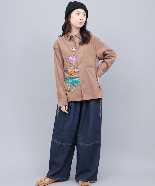 チチカカ(チチカカ)の「裾タブ付2WAYシルエットデニムパンツ(その他パンツ・レディース・インディゴブルー/ブルー・FREE)」の3枚目の写真