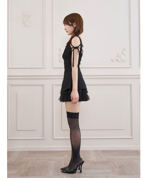 Darich(ダーリッチ)の「レーストラックチュールスカートセットアップ(セットアップ・レディース・ブラック/ピンクベージュ/グレー・FREE)」の10枚目の写真
