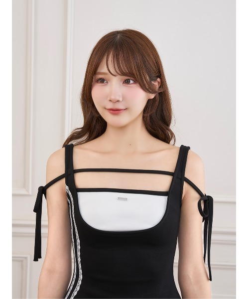 Darich(ダーリッチ)の「レーストラックチュールスカートセットアップ(セットアップ・レディース・ブラック/ピンクベージュ/グレー・FREE)」の14枚目の写真