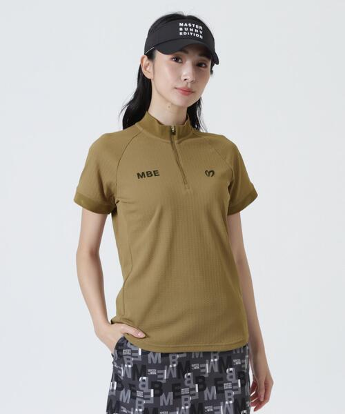 MASTER BUNNY EDITION（マスターバニーエディション）の「【MASTER BUNNY EDITION】フルダルPeタックJQストライプハーフジップカットソー（Tシャツ/カットソー・レディース・ベージュ/ホワイト/ブラック・MEDIUM/SMALL/LARGE）」の3枚目の写真